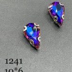 نگین  قطره آبی کاربنی هفت رنگ به ابعاد 6*10 کد:   1241