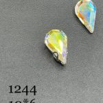 نگین  قطره سفید هفت رنگ به ابعاد 6*10 کد:  1244