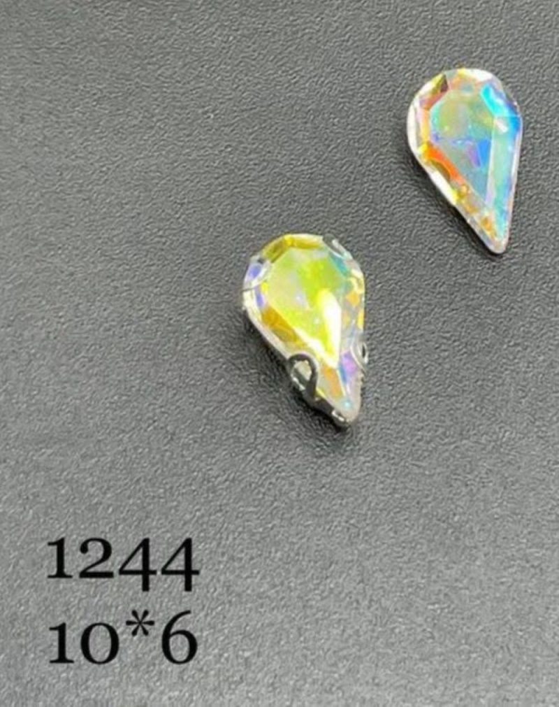 نگین  قطره سفید هفت رنگ به ابعاد 6*10 کد:  1244 - Image 1
