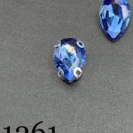 نگین اشک رنگ آبی کاربنی روشن  7*10 کد:  1261