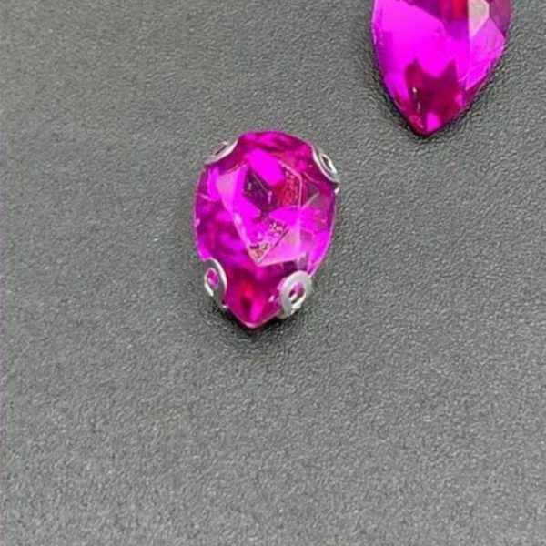 نگین اشک رنگ سرخابی  7*10 کد: 1266