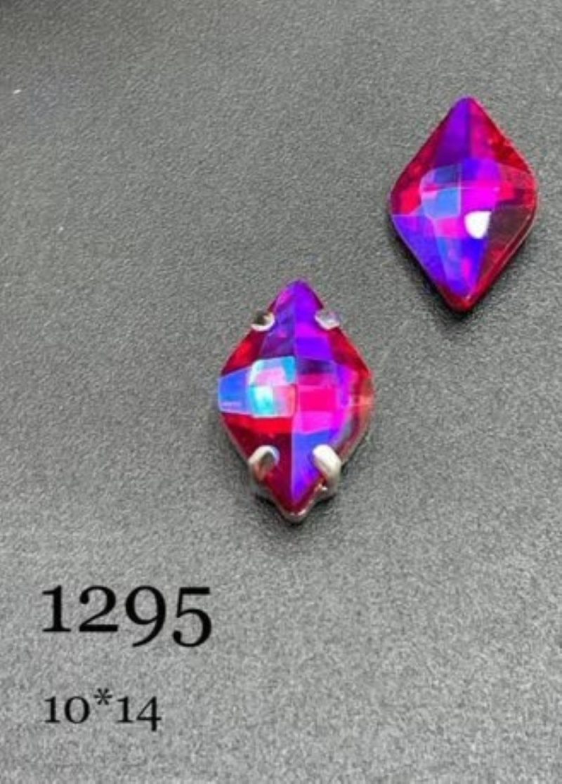 نگین حلزونی به ابعاد 14*10 سرخ آبی 7 رنگ کد:  1295 - Image 1