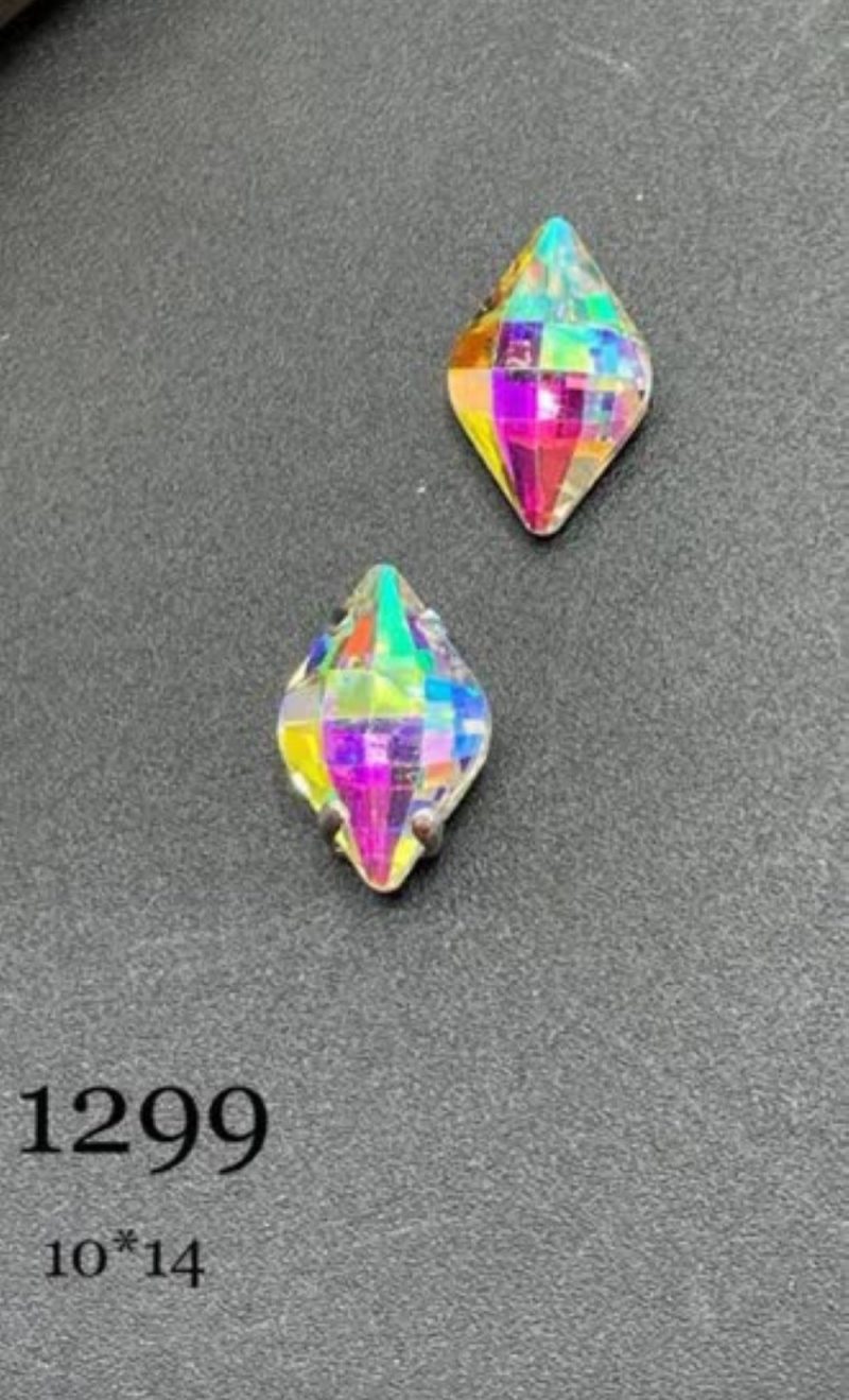 نگین حلزونی به ابعاد 14*10 سفید 7 رنگ گد :  1299 - Image 1