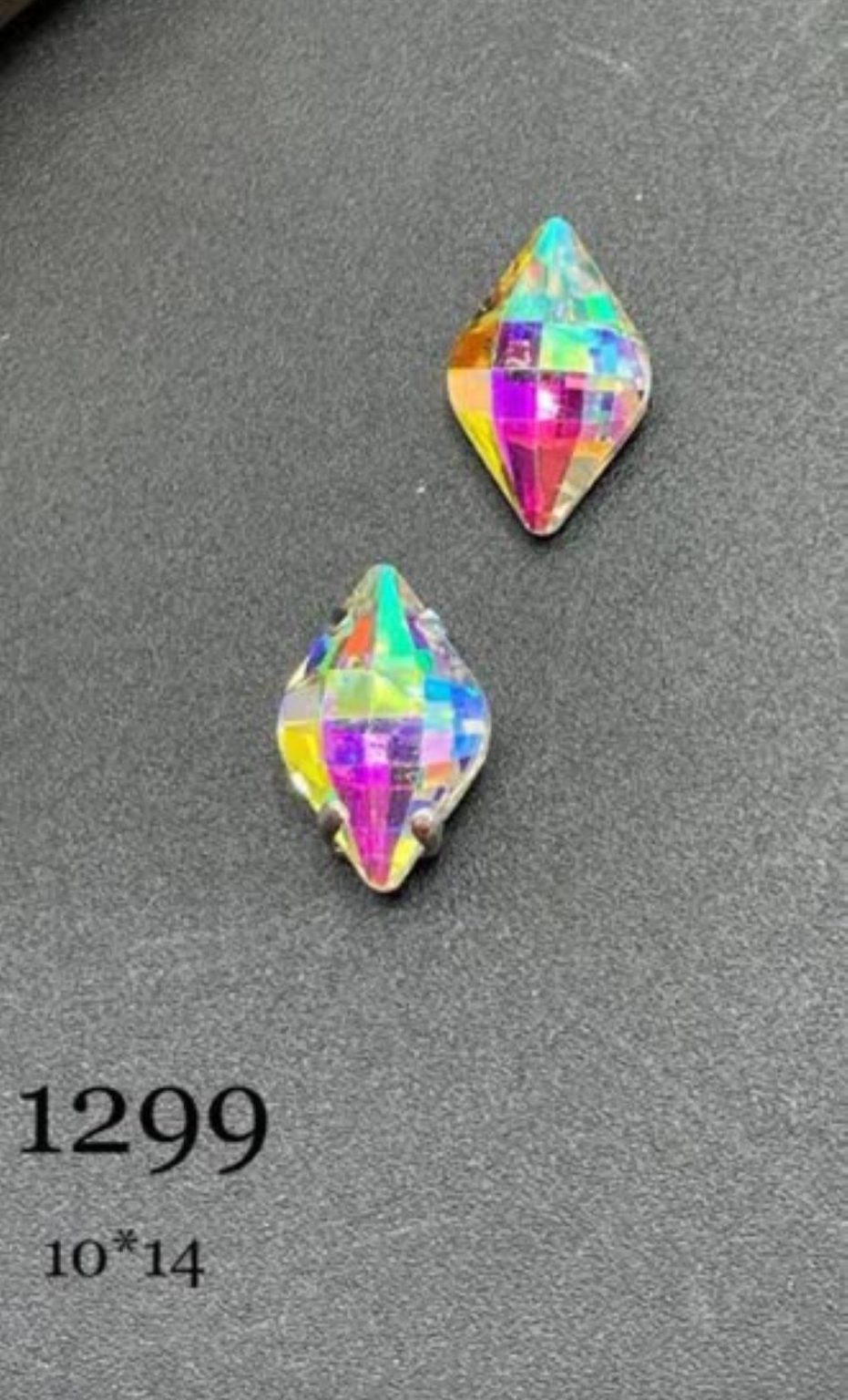 نگین حلزونی به ابعاد 14*10 سفید 7 رنگ گد :  1299 - Image 1