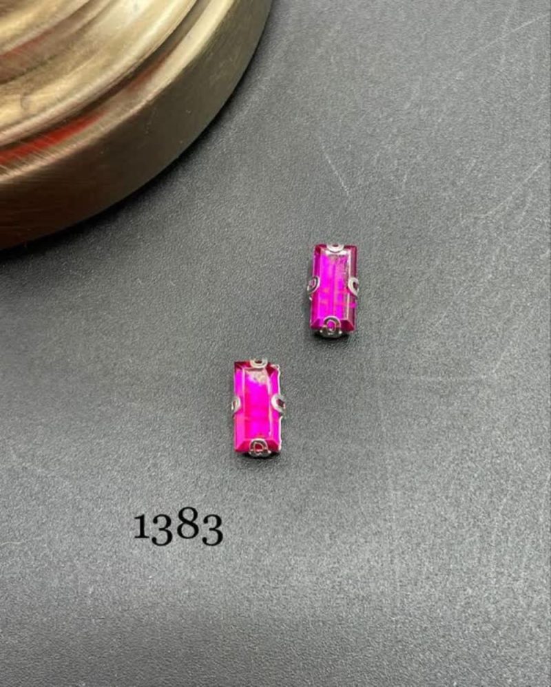 نگین باگت به ابعاد 10*5 سرخ آبی  کد:   1383 - Image 1