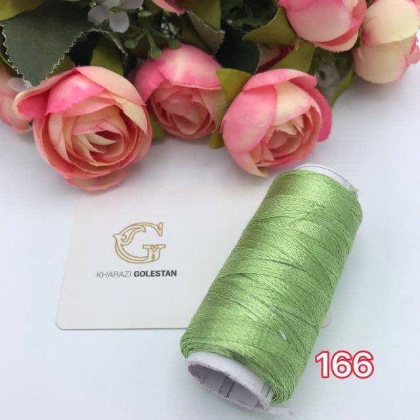 نخ ابریشم سایز 2 سبز روشن 166 2165