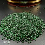 ملیله شکسته FGB  سایز 11سبز وسط نقره ای کد:  2053