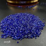 ملیله شکسته FGB  سایز 11 ابی کاربنی وسط نقره ای کد:  2058