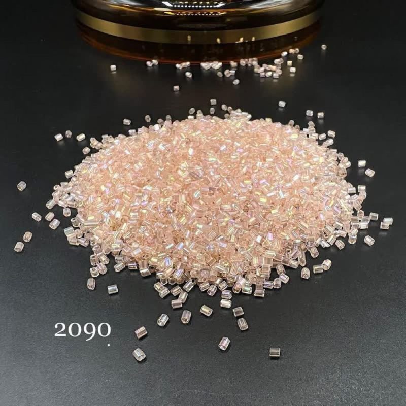 ملیله شکسته FGB  سایز 11 گلبهی هفت رنگ  شیشه ای کد: 2090 - Image 1