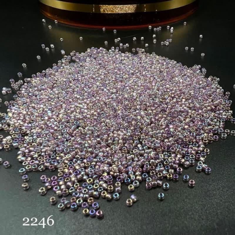 منجوق FGB سایز 11 بنفش 7 رنگ روشن شیشه ای 2246 - Image 1