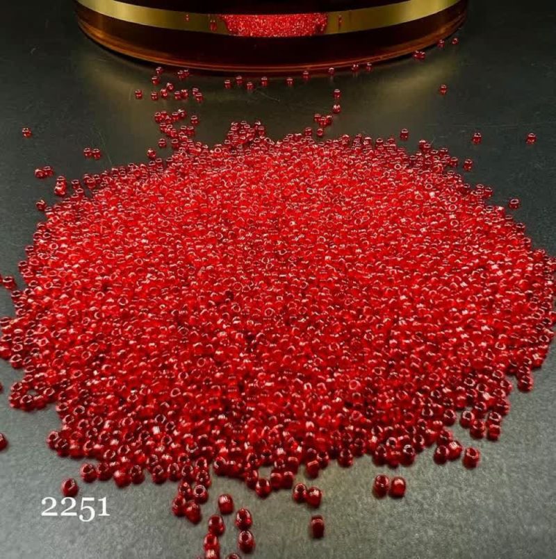 منجوق FGB سایز 11 قرمز شیشه ای 2251 - Image 1