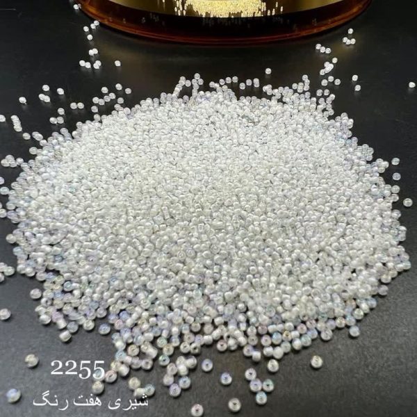 منجوق FGB سایز 11 شیری هفت رنگ شیشه ای 2255