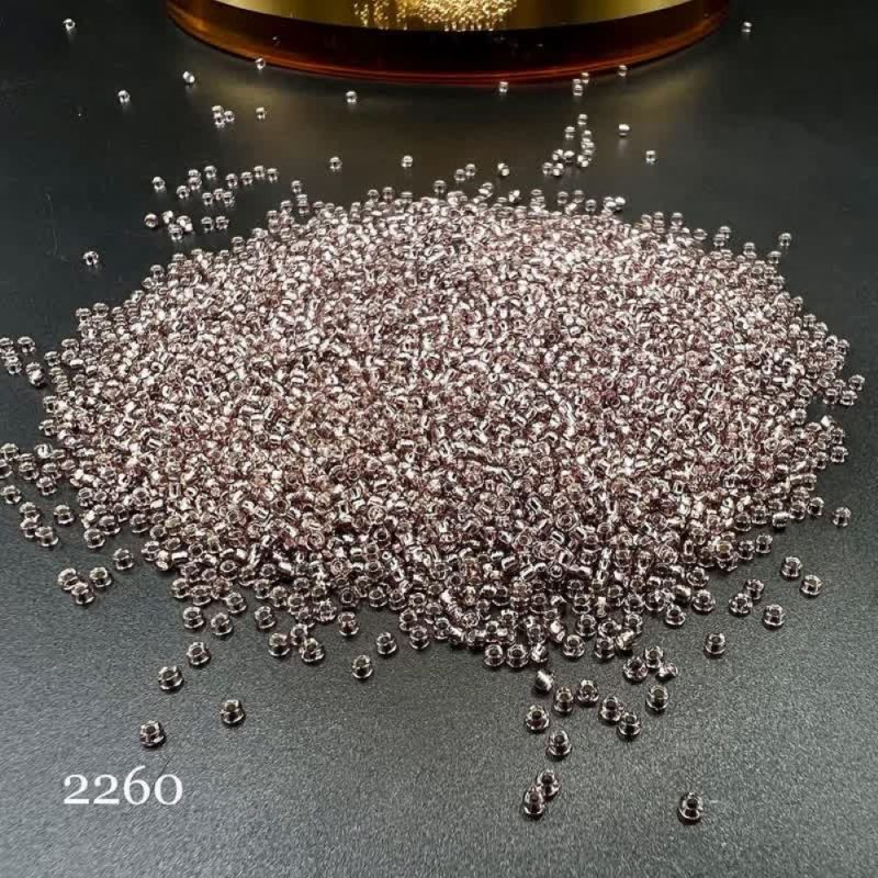منجوق FGB سایز 11 بنفش شیشه ای وسط نقره ای 2260 - Image 1