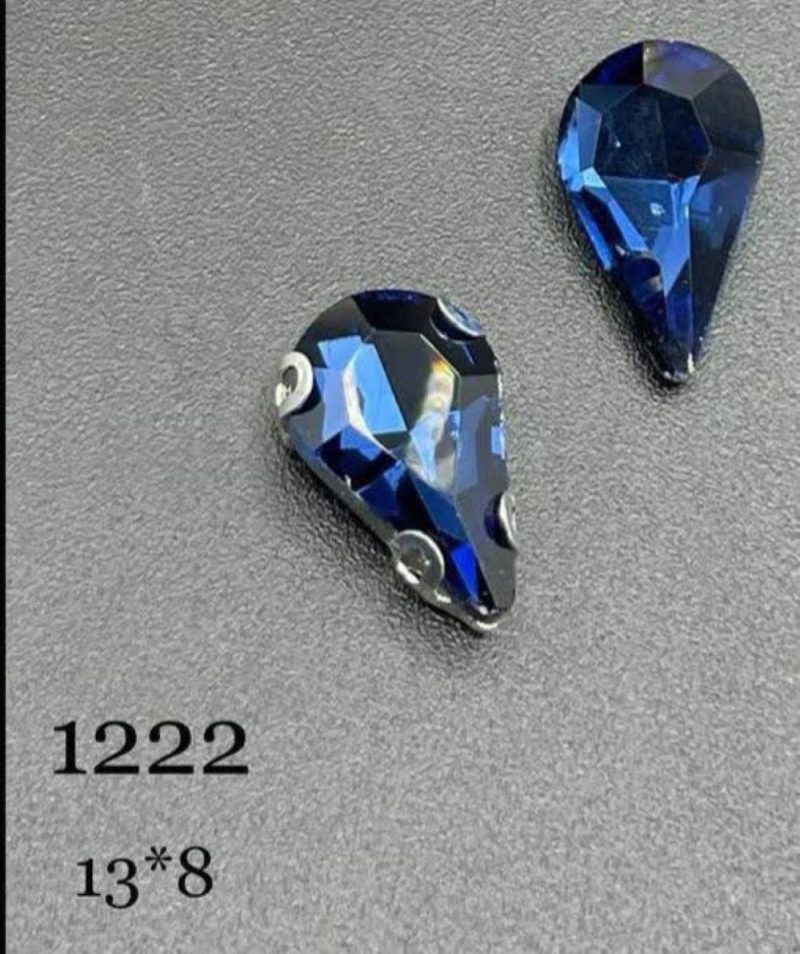نگین قطره رنگ سورمه ای به ابعاد  8*13 کد:   31222 - Image 1
