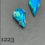 نگین قطره رنگ آبی فیروزه ایی هفت رنگ به ابعاد 8*13 کد: 31223