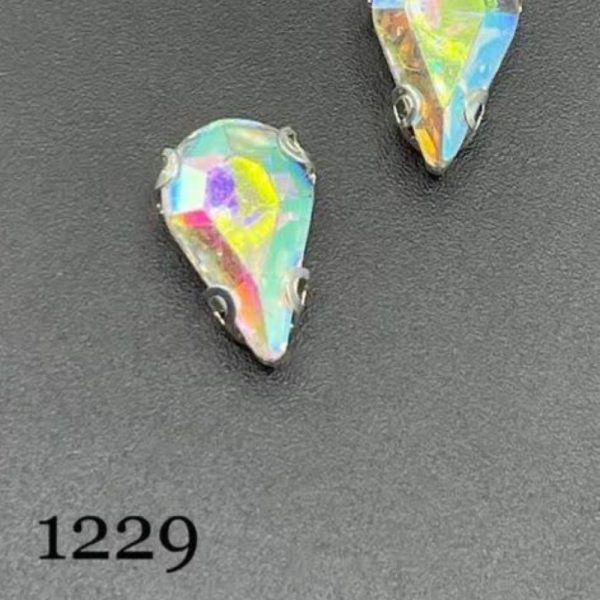 نگین قطره شیشه ای هفت رنگ به ابعاد 8*13 کد: 31229