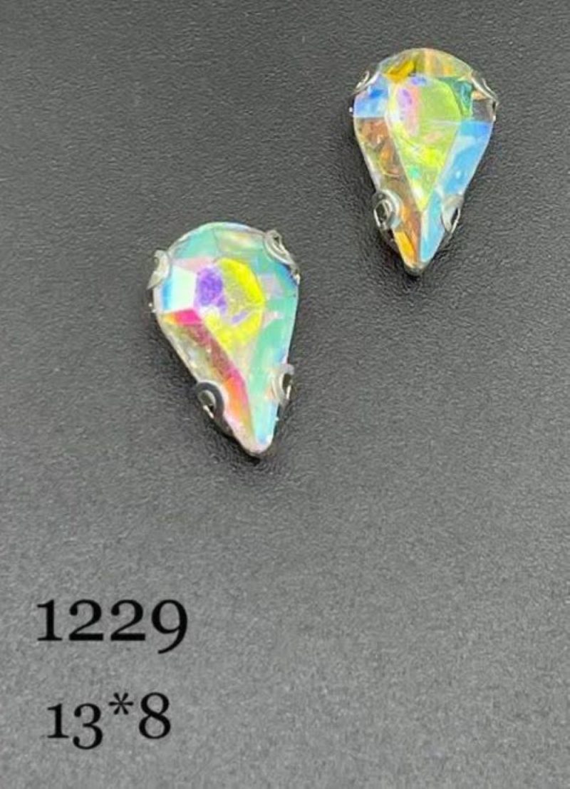نگین قطره شیشه ای هفت رنگ به ابعاد 8*13 کد:  31229 - Image 1