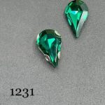 نگین قطره سبز زمردی  به ابعاد 8*13 کد:  31231