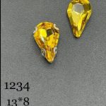 نگین قطره طلایی زرد به ابعاد 8*13 کد: 31234