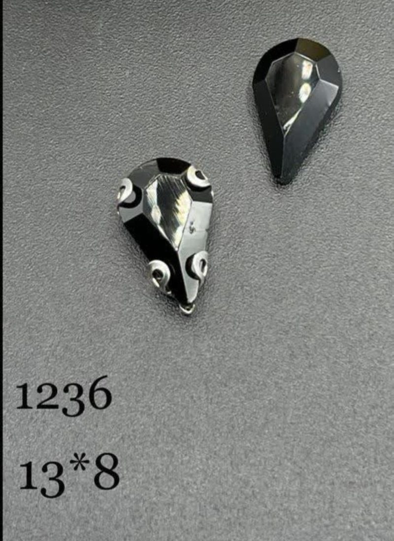 نگین  قطره مشکی به ابعاد 8*13 کد:  1236 - Image 1