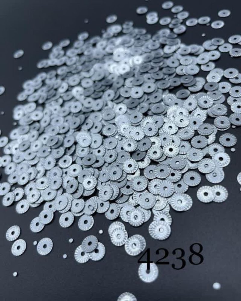 پولک 5 مم چرخدنده ایی نقره ای مات کد: 4238 - Image 1