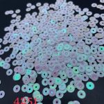 پولک 5 مم چرخدنده ایی سفید صورتی براق  کد:  4251