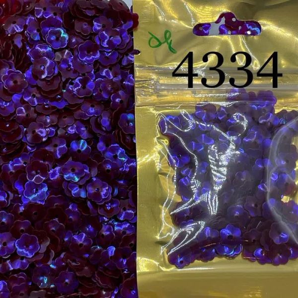 پولک گل کاسه ای 7 مم بنفش هفت رنگ 4334
