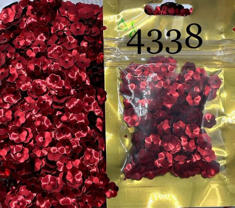 پولک گل کاسه ای 7 مم قرمز براق       4338 - Image 1