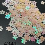 پولک گل تخت 5 مم سفید صورتی هفت رنگ       4341