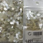 پولک 5 مم  آف وایت شیشه ای       4491