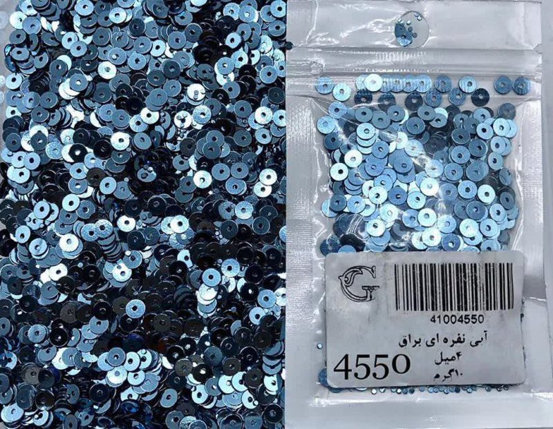 پولک 4 مم آبی نقره ای براق       4550 - Image 1