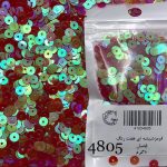 پولک 5 مم  قرمز شیشه ای هفت رنگ       4805