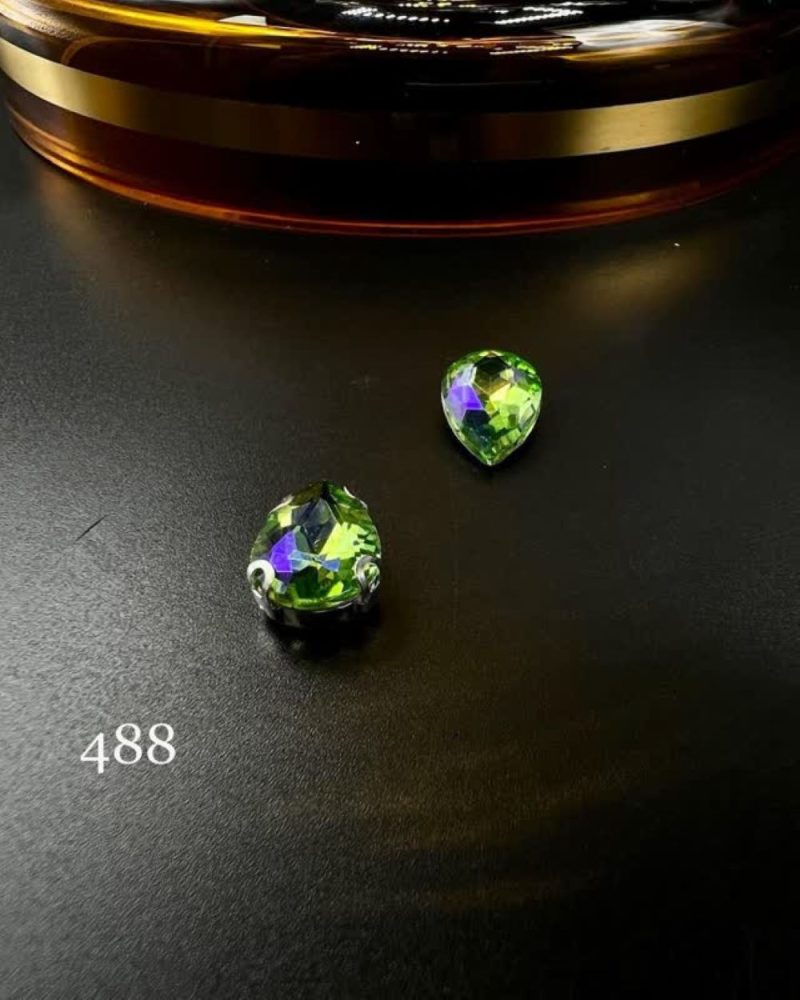 نگین اشک رنگ سبز ابی هفت رنگ  کد: 488 - تصویر 1