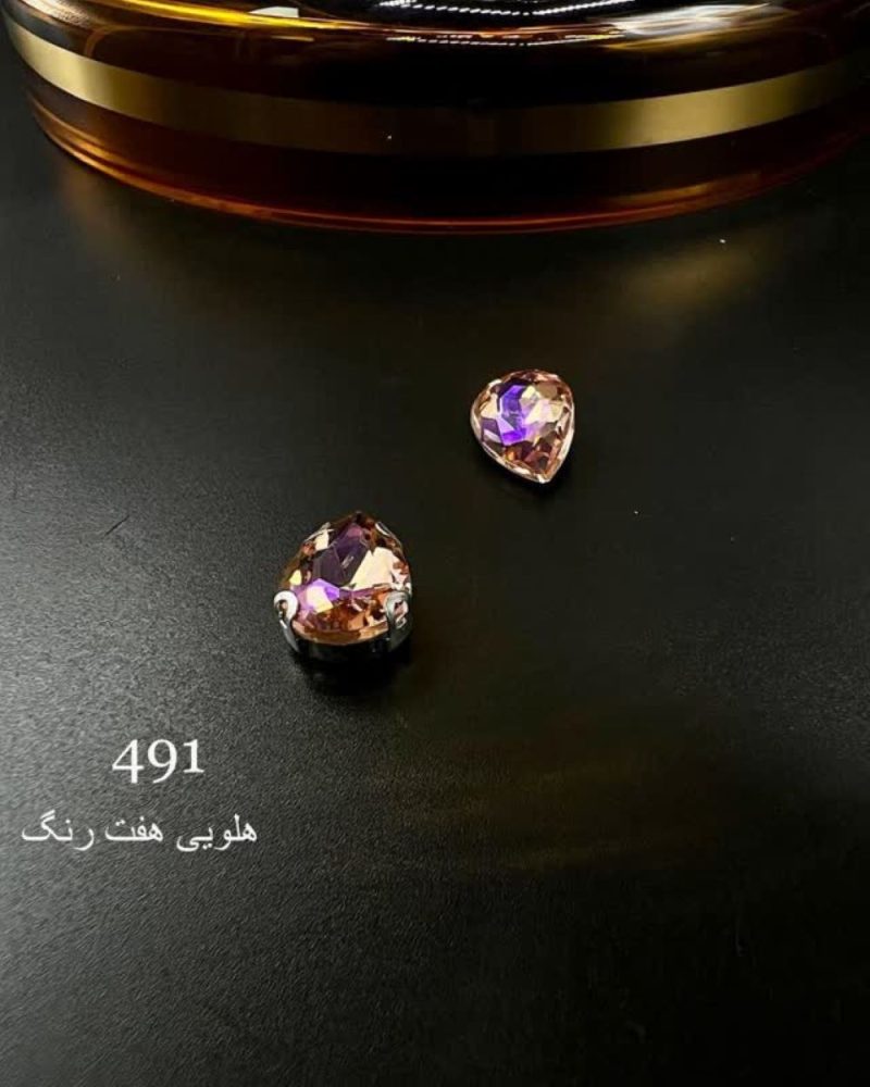 نگین اشک رنگ گلبهی هفت رنگ کد: 491 - Image 1