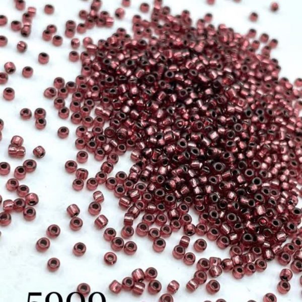 منجوق ماتسونو سایز 11 زرشکی وسط نقره ای2 کد: 5909