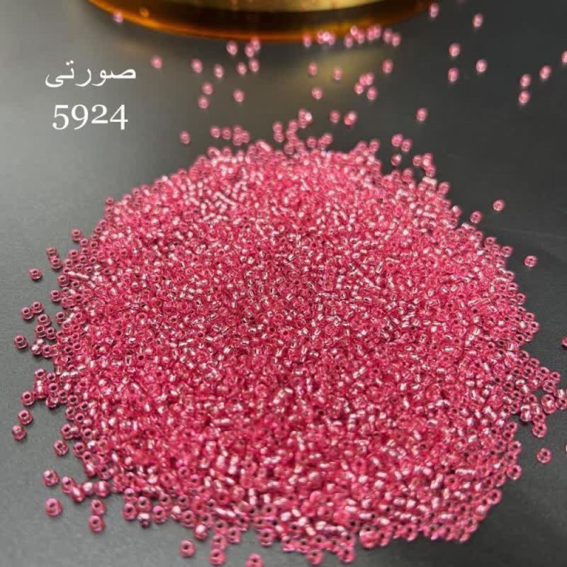 منجوق ماتسونو سایز 11 صورتی پرنگ وسط نقره ای کد : 5924 - Image 1