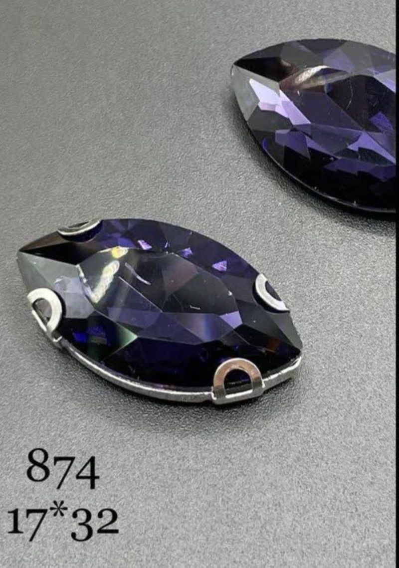 نگین مارکیز بنفش  به ابعاد17*32 کد: 0874 - Image 1