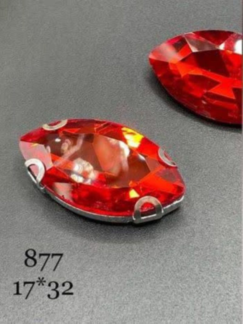 نگین مارکیز قرمز روشن به ابعاد17*32  کد:  0877 - Image 1