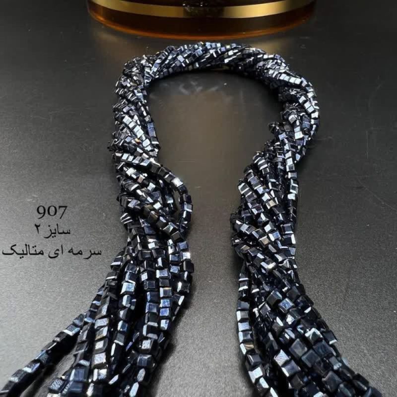 کریستال مربع سایز 2 سرمه ای متالیک کد: 907 - Image 1