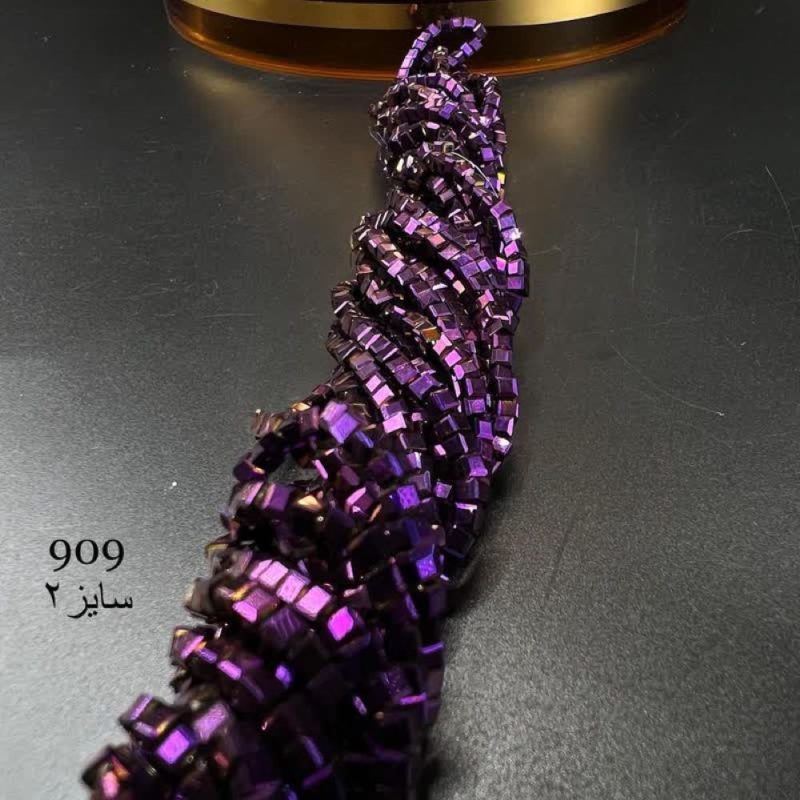 کریستال مربع سایز 2 بنفش متالیک کد: 909 - Image 1