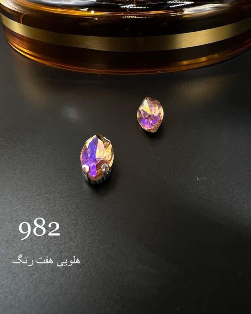 نگین مارکیز هلویی هفت رنگ  سایز 9*18 کد 982 - Image 1