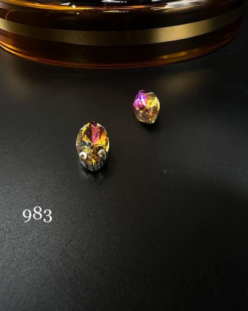 نگین مارکیز سرخابی نارنجی هفت رنگ  سایز 9*18 کد 983 - Image 1