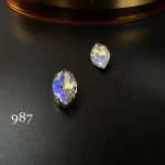 نگین مارکیز یاسی زرد هفت رنگ سایز 9*18 کد 987