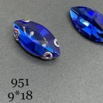 نگین مارکیز آبی کاربنی به ابعاد9*18 کد: 9951