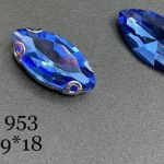 نگین مارکیز آبی کاربنی روشن سایز 9*18 کد: 953