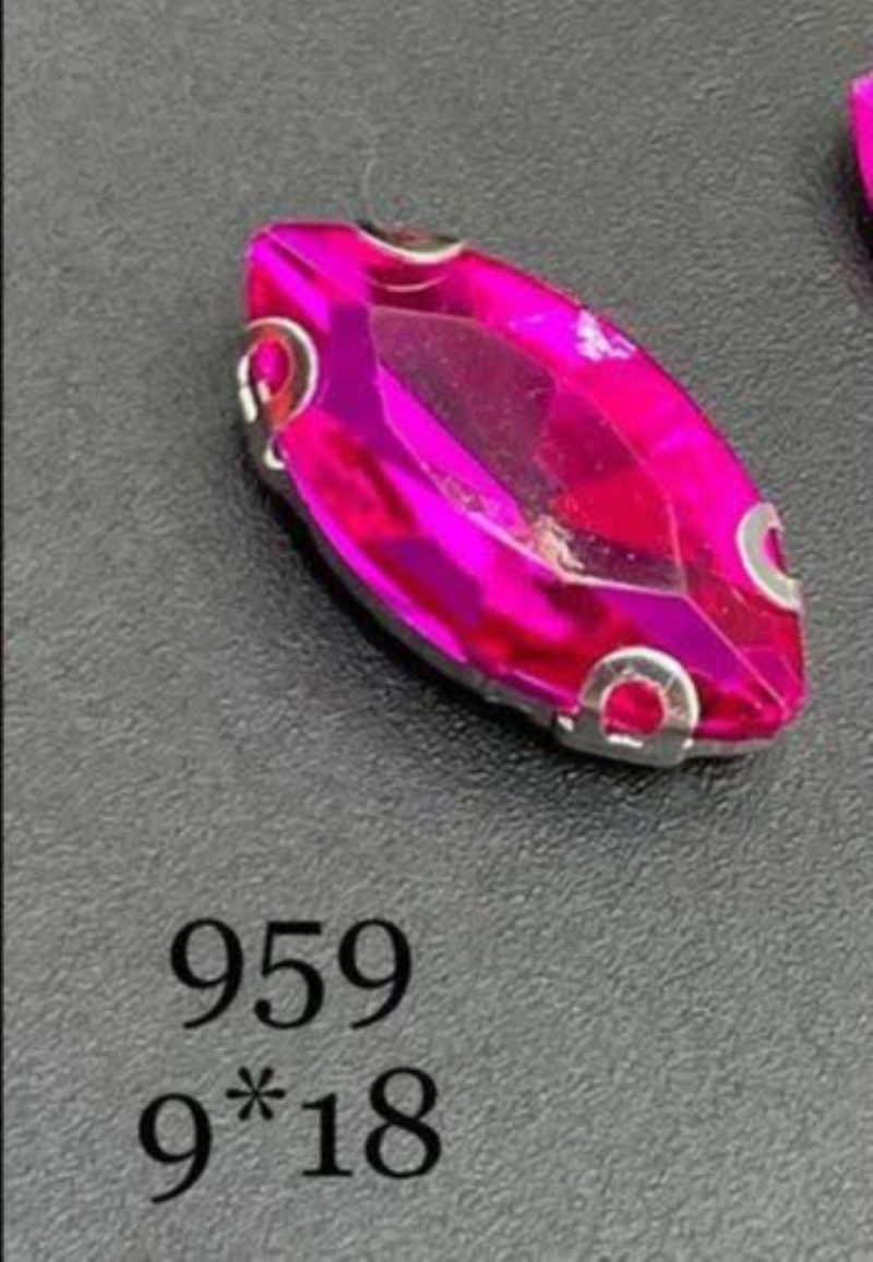 نگین مارکیز سرخابی سایز 9*18 کد: 959 - Image 1