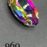 نگین مارکیز سبز طاووسی سایز 9*18 کد: 960