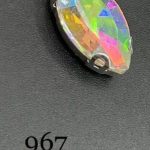 نگین مارکیز سفید هفت رنگ به ابعاد9*18  کد:  9967