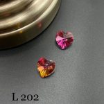 کریستال طرح قلب های کپی سواروسکی سایز 10 سرخابی هفت رنگ       L202