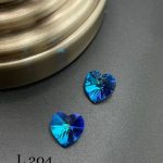 کریستال طرح قلب های کپی سواروسکی سایز 10 ابی هفت رنگ       L204